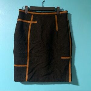 Vintage Yoana Baraschi 4 Black Brown Tweed Panel Skirt